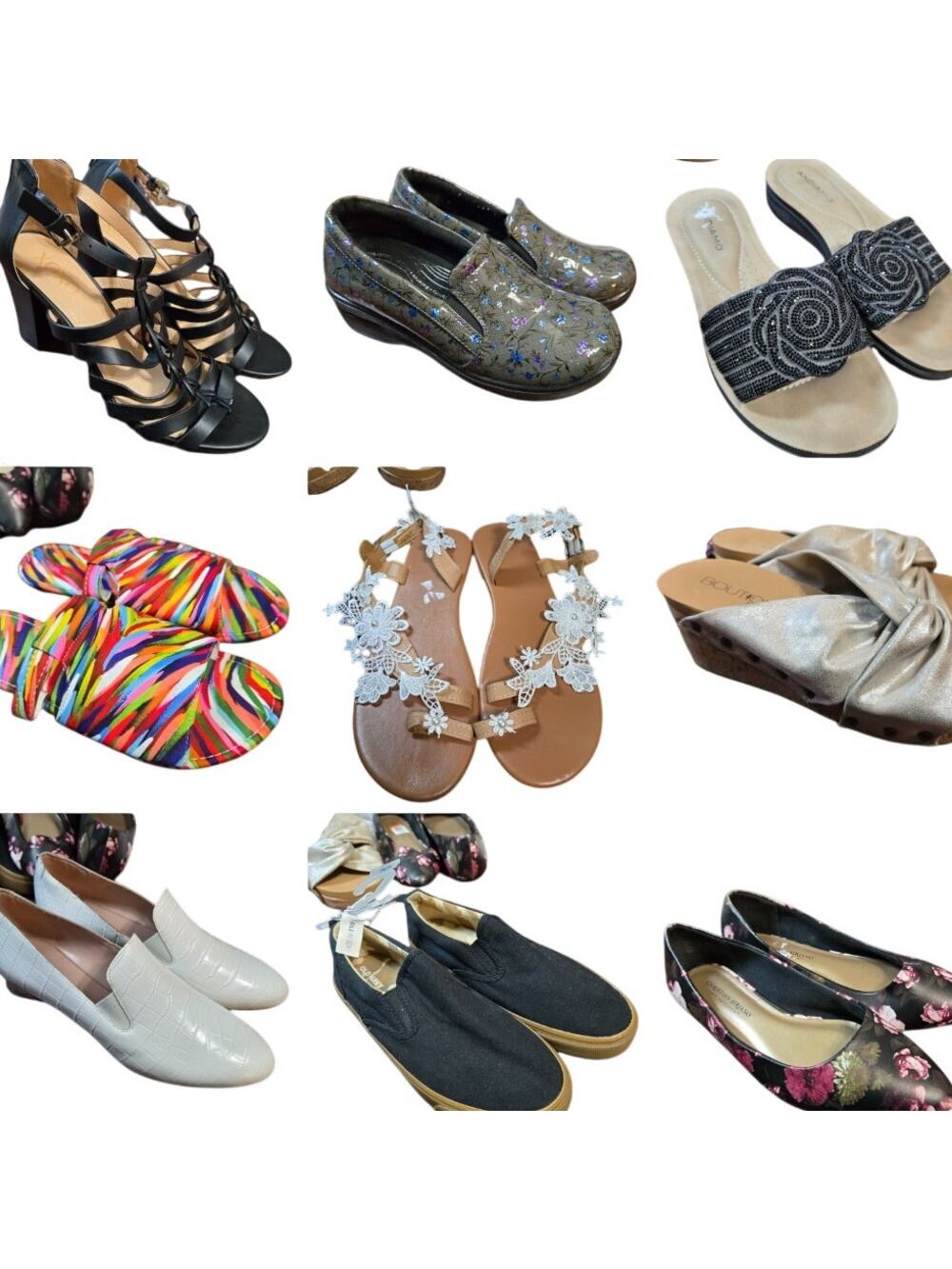 Bulk Women’s Flats Sandals Shoe Lot Of 9 Name Brand Wholesale Reseller Great ROI